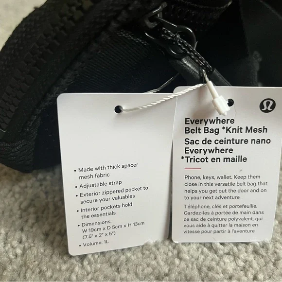 NWT LULULEMON Black Mesh Athletic Bag - Picture 6 of 8